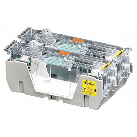 Eaton Bussmann Open Fuse Block, 450 to 600A Amp Range, 250V AC/DC Volt Rating, 2 Poles, Box Lug RM25600-2CR