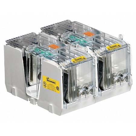 Eaton Bussmann Open Fuse Block, 450 to 600A Amp Range, 600V AC/DC Volt Rating, 2 Poles, Box Lug JM60600-2CR