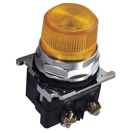 Eaton Pilot Light, 24VAC, Yellow 10250T197LYP24