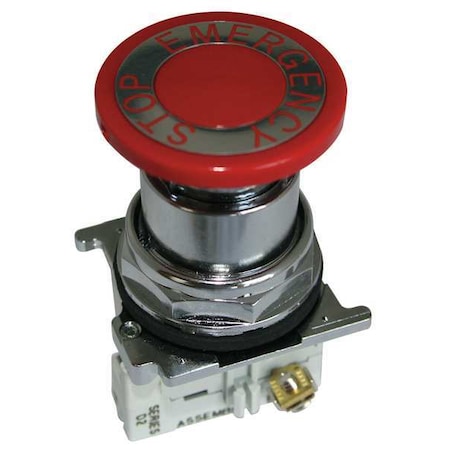 EATON Cutler-Hammer Emergency Stop Push Button, Red, Contact Form: 1NO/1NC 10250T5B63-1X