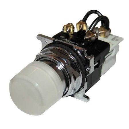 Eaton Pilot Light, Press, 120VAC, White 10250T221LWP06