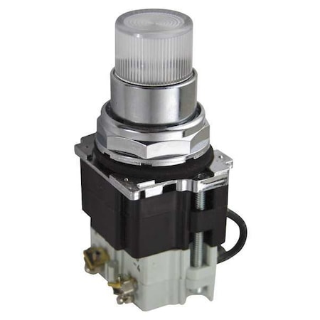 Eaton Pilot Light, Press, 24VAC, Clear 10250T235NC25