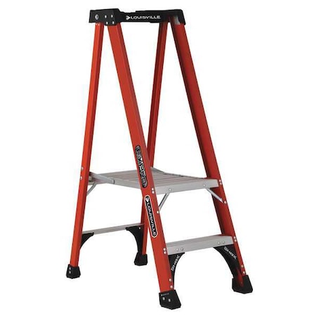 Louisville 4 ft 9 in Fiberglass Platform Stepladder, 375 lb Capacity FXP1802HD