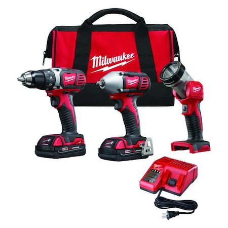 Milwaukee Tool M18 Cordless LITHIUM-ION 3-Tool Combo Kit 2691-23