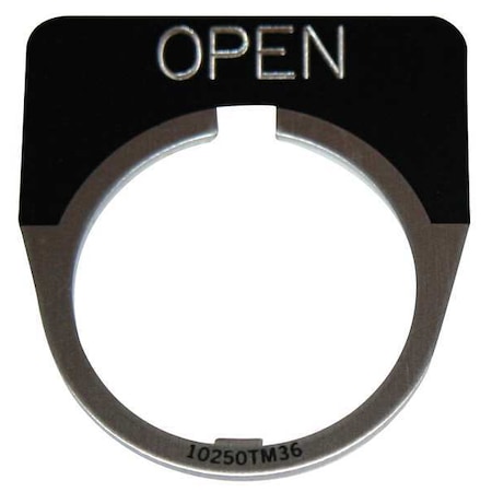 Eaton Cutler-Hammer Legend Plate, Half Round, Open, Black 10250TM26