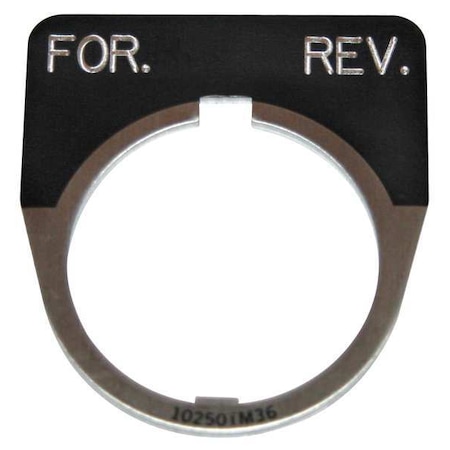 Eaton Cutler-Hammer Legend Plate, For Reverse, Black 10250TM38