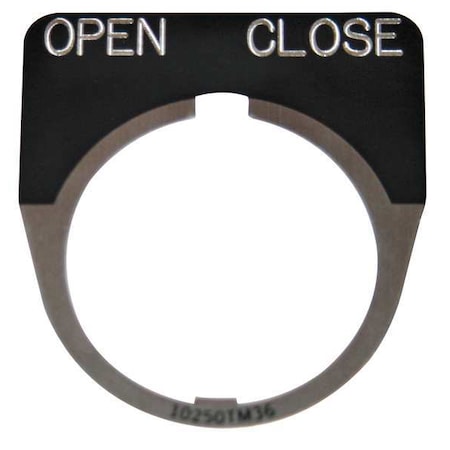 Eaton Cutler-Hammer Legend Plate, Half Round, Open Close, Black 10250TM43