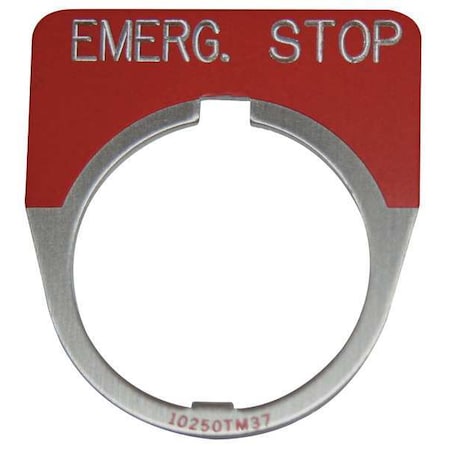 Eaton Cutler-Hammer Legend Plate, Emergency Stop, Red 10250TM13