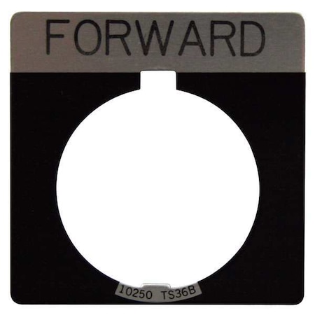 Eaton Cutler-Hammer Legend Plate, Square, Forward, Black 10250TS15