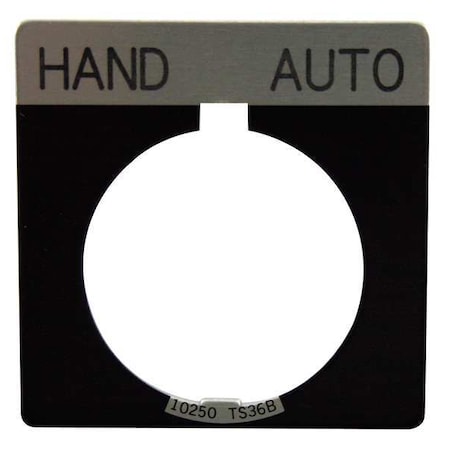 Eaton Cutler-Hammer Legend Plate, Square, Hand Automatic, Black 10250TS39