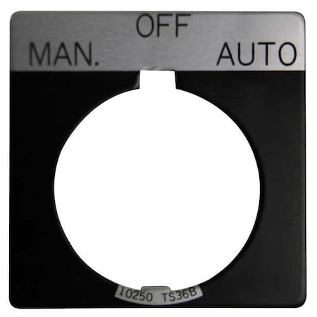 Eaton Cutler-Hammer Legend Plate, Manual Off Automatic, Black 10250TS68