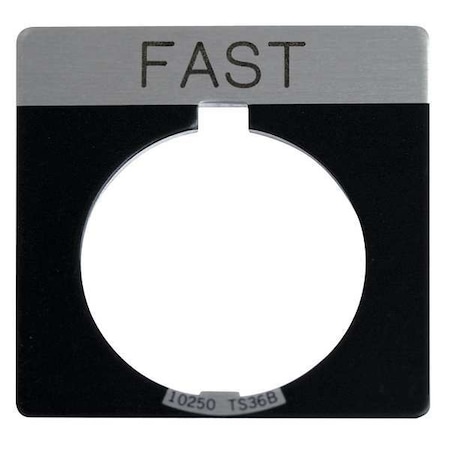 Eaton Legend Plate, Square, Fast, Black 10250TS75