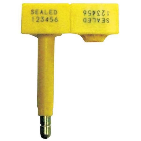 Tydenbrooks ISO 17712: 2013 High Security Bolt Seal, Laser Marked, Yellow, PK200 1061065