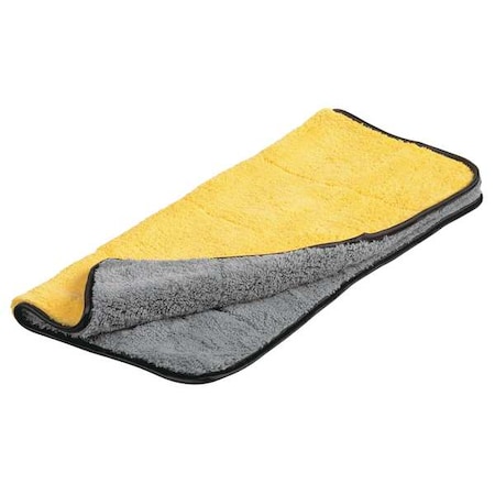 Carrand Microfiber Cloth Wipe 16" x 18", Yellow, Gray 45606AS