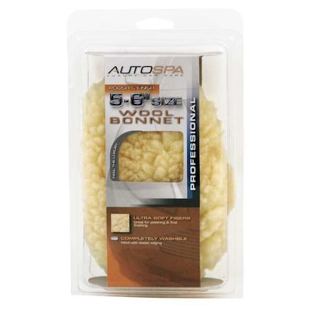 Carrand Polishing Bonnet, 5 to 6 In., Wool 40403AS