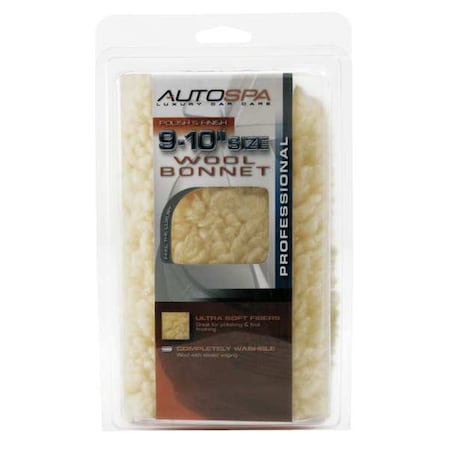 Carrand Polishing Bonnet, 9 to 10 In., Wool 40405AS