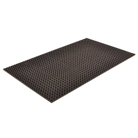 Notrax Antifatigue Mat, Rubber, Drainage Holes, 3 ft W x 5 ft L, Black 39R804