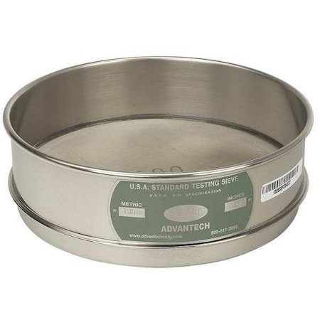 Advantech Manufacturing Sieve, No 140, S/S, 8 In, Full Ht 140SS8F
