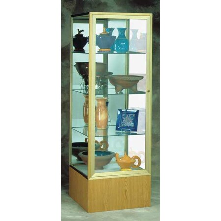 Waddell Display Floor Display Case 72"H x 24"L x 24"D, Keepsake Series, Light Oak 4024MB-GD-LV