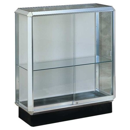 Waddell Display Counter Display Case 40"H x 36"L x 14"D, Prominence Series, Chrome 443PB-CH-CH
