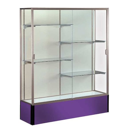 Ghent Floor Display Case 72" x 48" x 16", Spirit Series, Satin/Purple 374PB-SN-PE