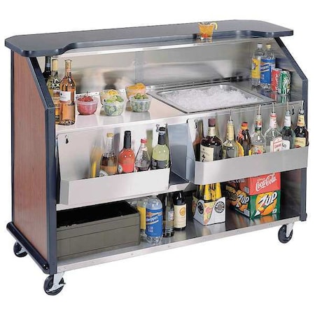 Lakeside Portable Bar with Black Laminate Finish, Stainless Steel 887B