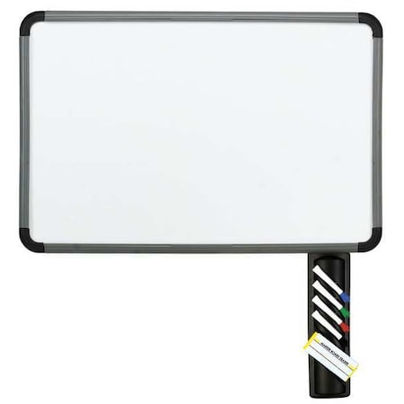 Iceberg Dry Erase Board, Melamine, 36 in, 48 in, Plastic Frame, White 37047