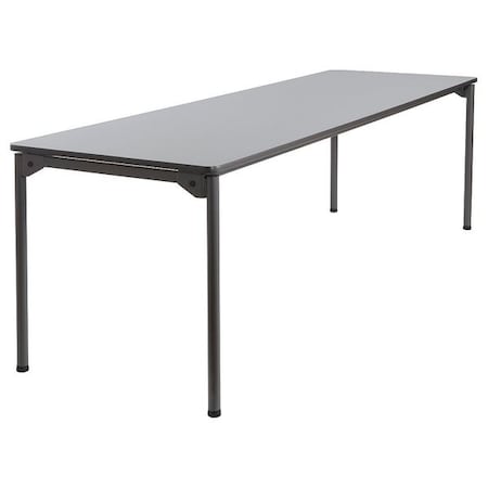 Iceberg Maxx Legroom Folding Table, Grey Top, Charcoal Frame, 30 in W x 96 in L x 29.5 in H 65837
