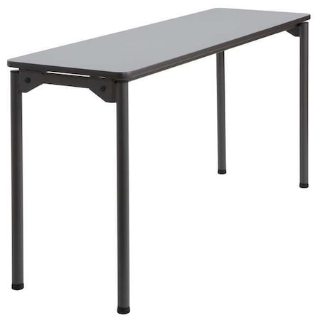 Iceberg Maxx Legroom Folding Table, Grey Top, Charcoal Frame, 18 in W x 60 in L x 29.5 in H 65877