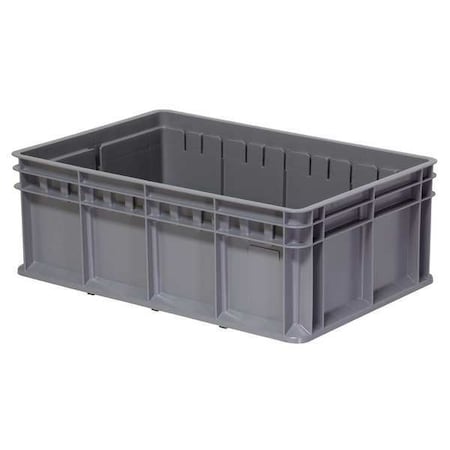 Akro-Mils Solid & Stackable Straight Wall Storage Container, 11.2 gal, 23-5/8 in L x 15-3/4 in W x 8-5/8 in H 38358GRY
