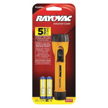 Rayovac Yellow No Krypton General Purpose Handheld Flashlight, 8 lm I2AA-B