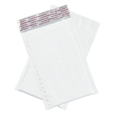 Zoro Select Bubble Lined Poly Mailers, 4"x8", White, PK500 39UL18