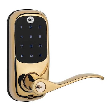Yale Real Living Electronic Keyless Lock, Bright Brass YRL220ZW605