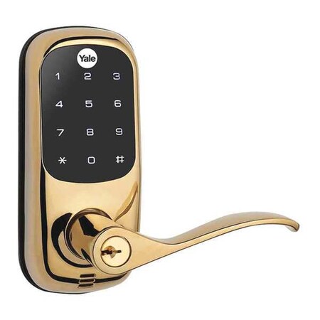 Yale Real Living Electronic Keyless Lock, Bright Brass YRL220HA605