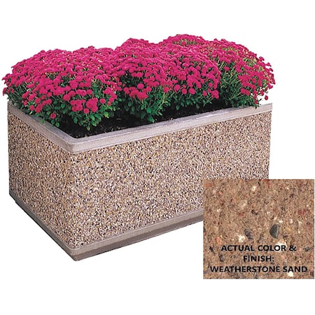 Wausau Tile Planter, Rectangle, 48in.Lx48in.Wx30in.H TF4182W22