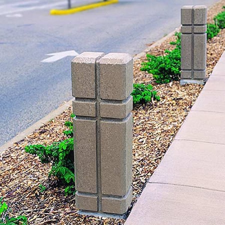 Wausau Tile Bollard, Square, 12in.Lx8in.Wx36in.H TF6004W22