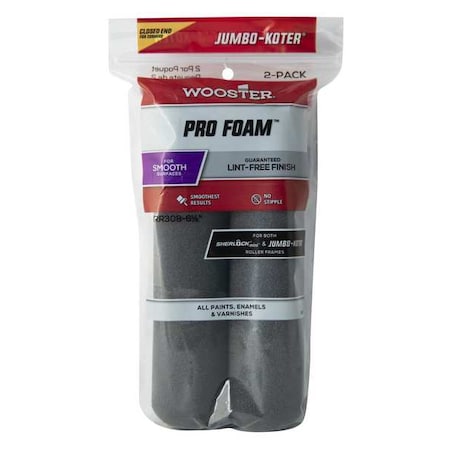 Wooster 6-1/2" Mini Paint Roller Cover, No Nap Nap, Foam RR308-6-1/2