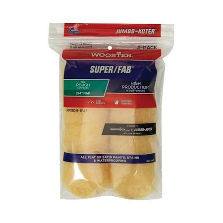 Wooster 6-1/2" Mini Paint Roller Cover, 3/4" Nap, Knit Fabric RR309-6-1/2