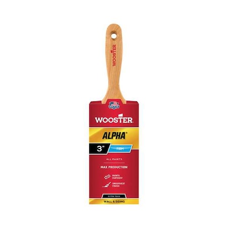 Wooster 3" Wall Firm, Micro Tip Bristle, Paint Brush, Wood Handle 4234-3