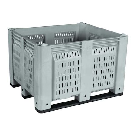 Decade Products Bulk Container 25.4 cu ft Volume Cap., 48 in L, 40 in W, 31 in H, Plastic, Gray M022000-104