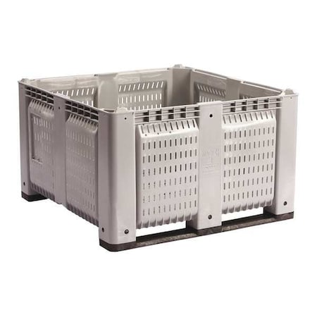 Decade Products Bulk Container 28.7 cu ft Volume Cap., 48 in L, 48 in W, 28 1/2 in H, Plastic, Gray M126000-104