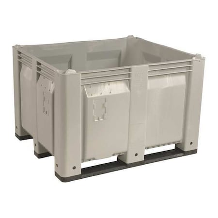 Decade Products Bulk Container 25.4 cu ft Volume Cap., 48 in L, 40 in W, 31 in H, Plastic, Gray M011000-104