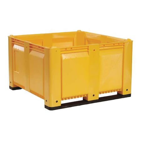 Decade Products Bulk Container 28.7 cu ft Volume Cap., 48 in L, 48 in W, 28 1/2 in H, Plastic, Yellow M116000-101