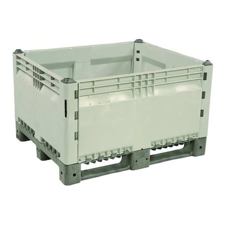 Decade Products Bulk Container 20 cu ft Volume Cap., 47 1/4 in L, 39 3/8 in W, 28 in H, Plastic, Gray 14000000-104