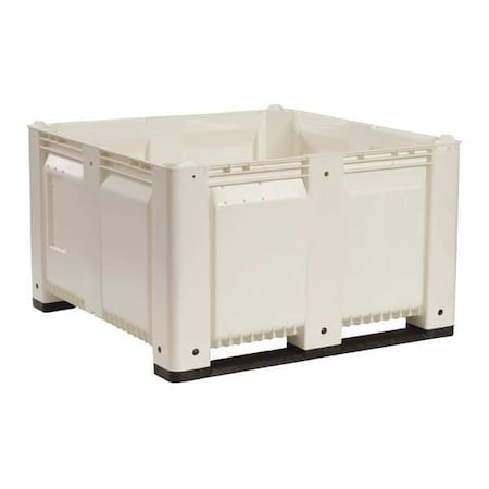 Decade Products Bulk Container 28.7 cu ft Volume Cap., 48 in L, 48 in W, 28 1/2 in H, Plastic, White M116000-110