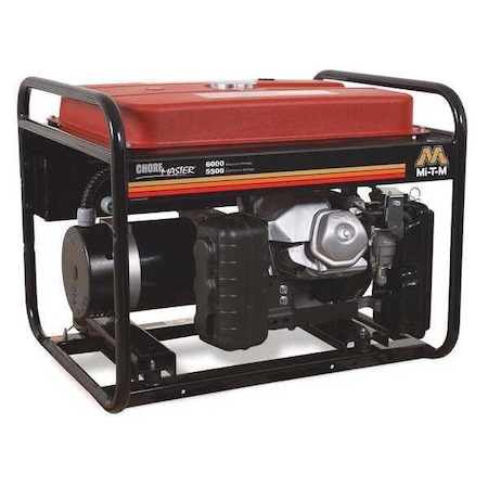 Mi-T-M Portable Generator, Gasoline, 5500 Rated, 6000 Surge, Recoil Start, 45.8/22.9 A GEN-6000-SMH0
