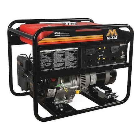 Mi-T-M Portable Generator, Gasoline, 4,400 W Rated, 5,000 W Surge, Recoil Start, 120/240V AC, 36.7/18.3 A GEN-5000-0MK0