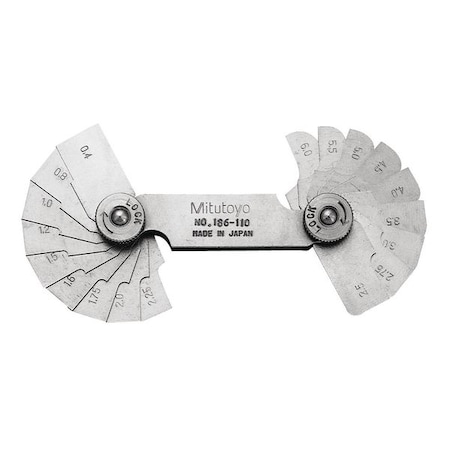Mitutoyo Radius Gage, 4 mm to 6 mm, 18, Angle 186-110