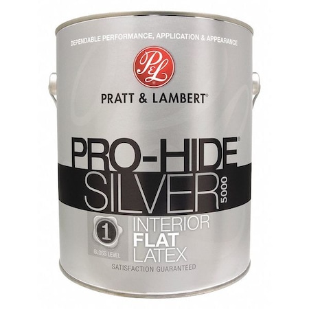 Pratt & Lambert Interior Paint, Flat, Latex Base, Pro White, 1 gal 0000Z5389-16