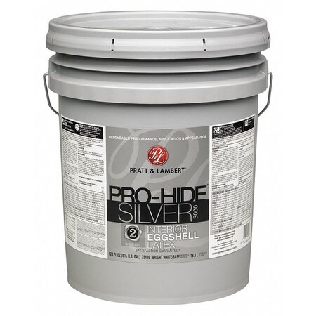 Pratt & Lambert Interior Paint, Eggshell, Latex Base, Pro White, 5 gal 0000Z5489-20
